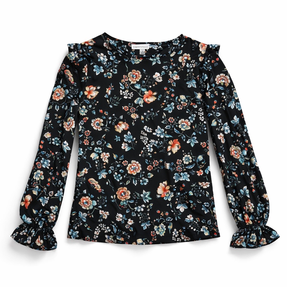 Counterparts Black Floral Blouse